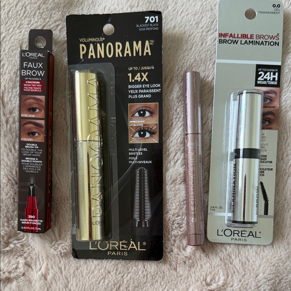 L'Oreal Brow & Lash Set with Gold Panorama Mascara and Clear Brow Lamination